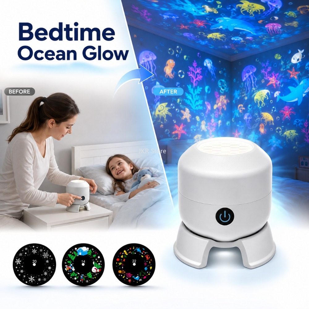 Ambient Lighting Decor For Room - 360 Rotating LED Starry Ocean Night