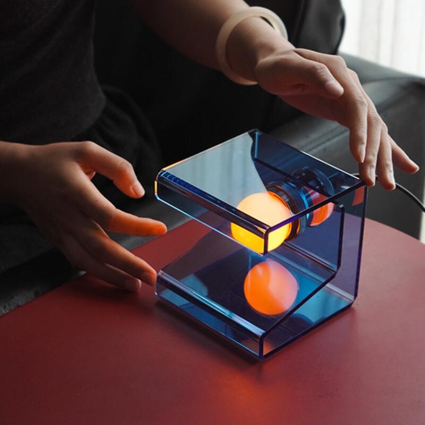 Ambient Lighting Decor For Room - Modern Acrylic Cube Table Lamp Minimalist
