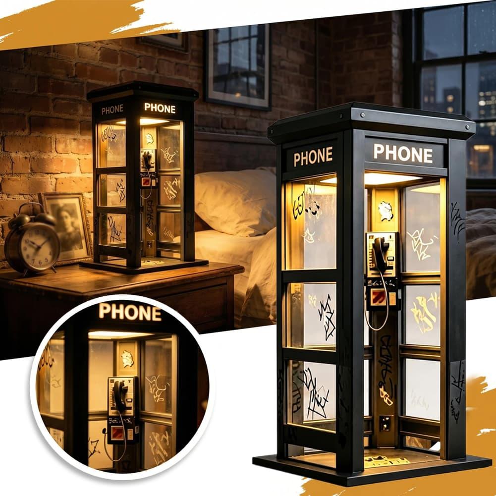 Lighting Decoration In Bedroom - Retro Graffiti Phone Booth Table Lamp