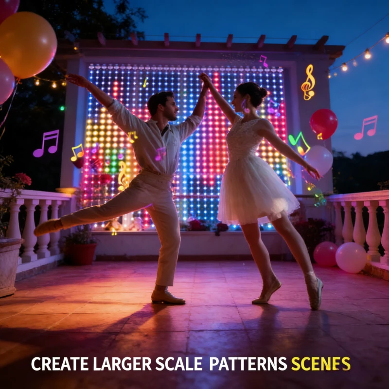 Lighting Decoration For Wedding - Smart 400LED Curtain Lights, Music Sync