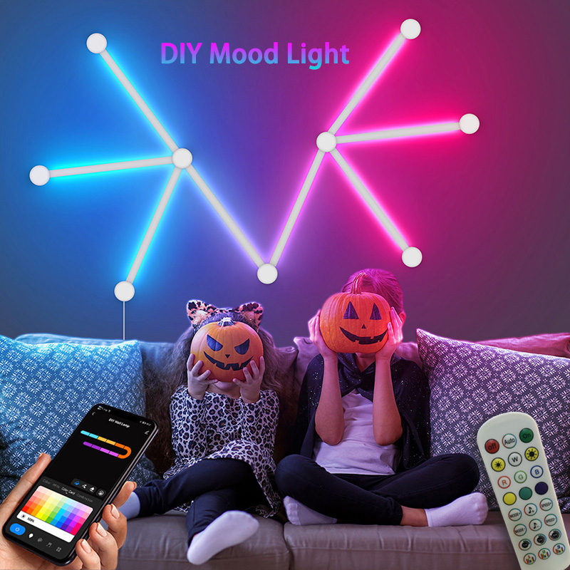 Lighting Decoration In Bedroom - Smart RGB Wall Lamp, Bluetooth APP