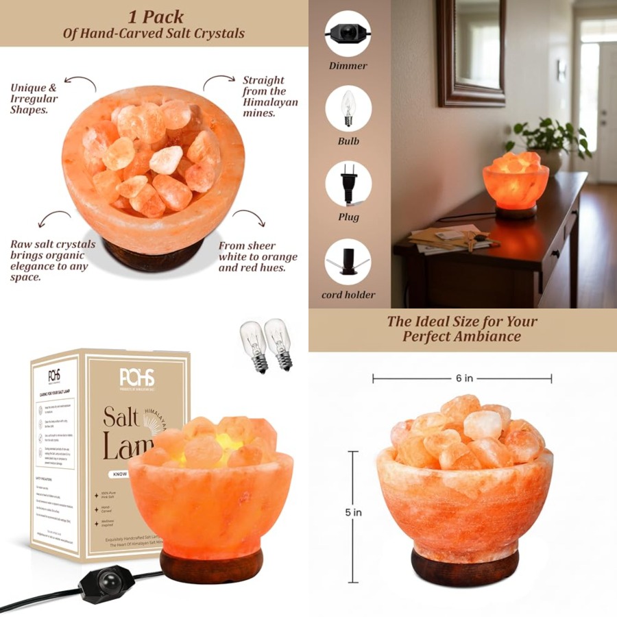 Himalayan Salt Lamp - Himalayan Pink Salt Lamp Bowl Authentic
