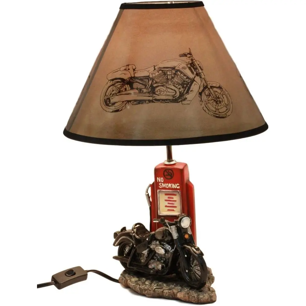 Decor Lighting & Decor Fires - Vintage Retro Black Motorcycle Gas Pump