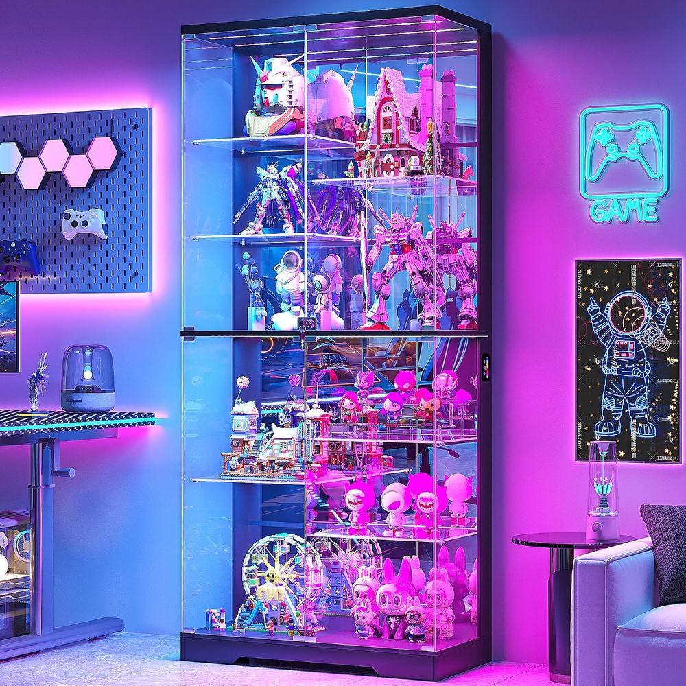 10-Tier Glass Display Cabinet  - Lighting & Home Decor Studio ulasan dan harga