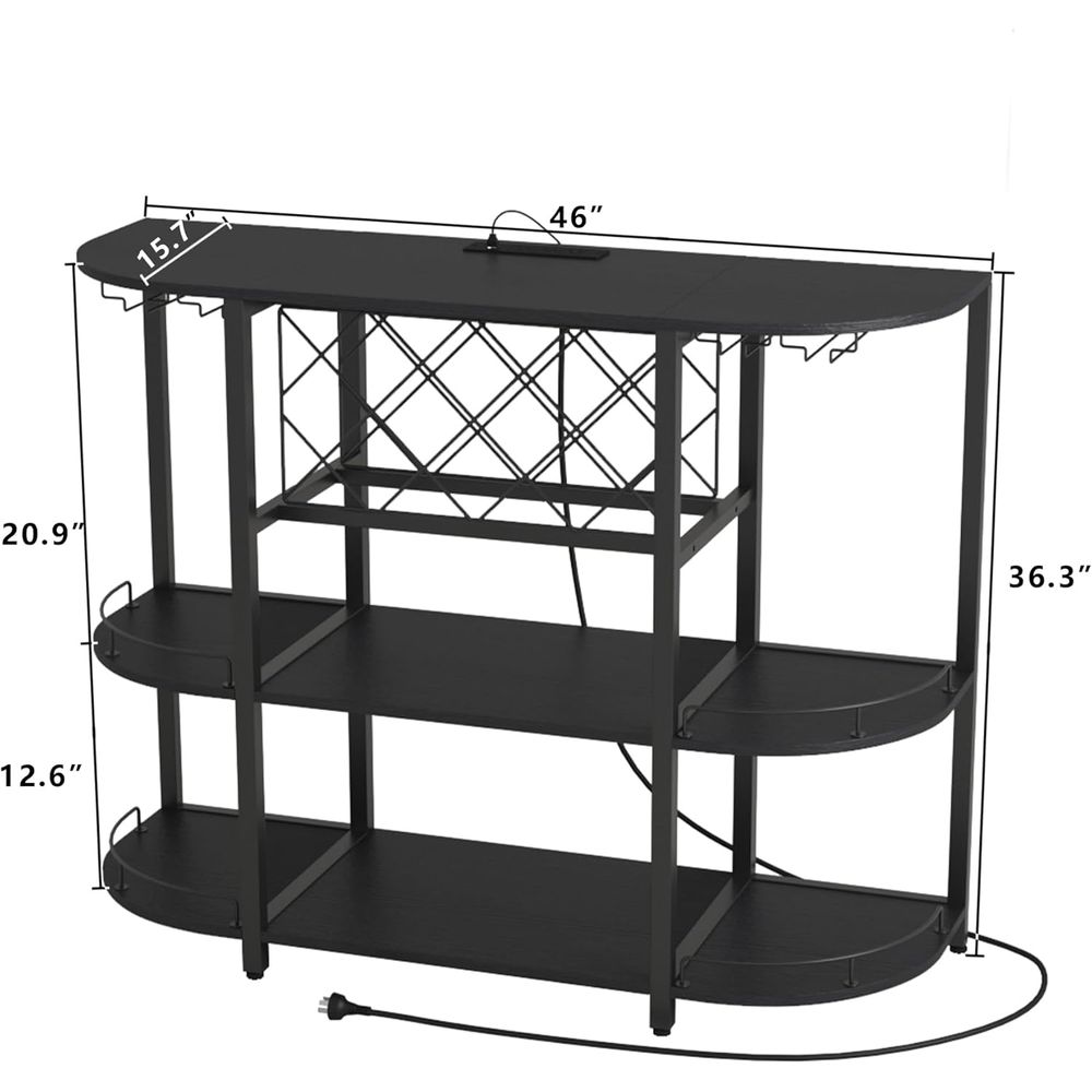 Black 3-Tier Coffee Table with - Lighting & Home Decor Studio ulasan dan harga