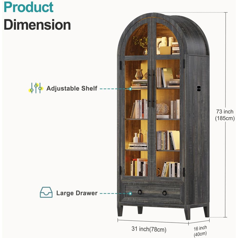 73 Arched Glass Display Cabine - Lighting & Home Decor Studio ulasan dan harga