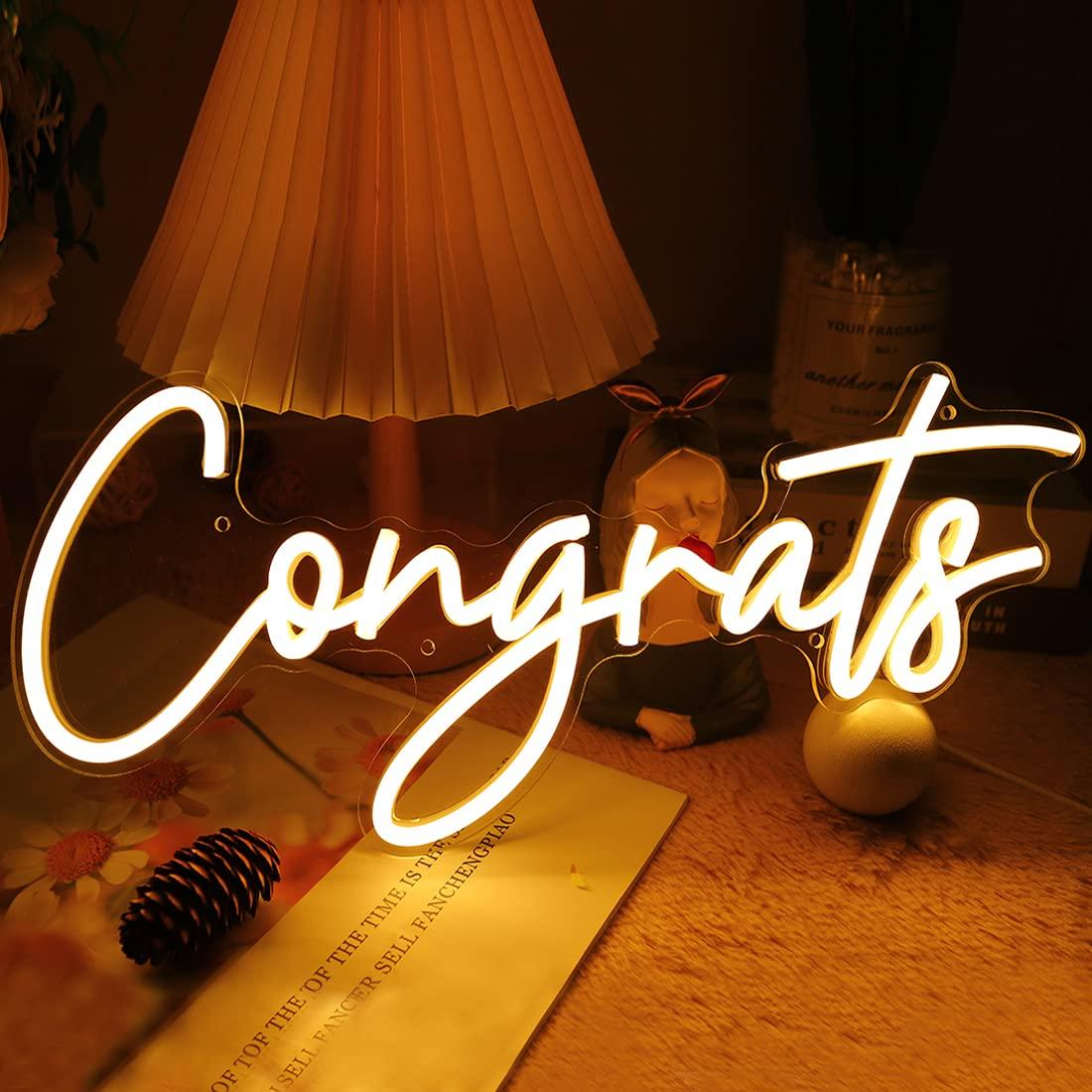 Congrats Neon Sign USB Dimmabl - Lighting Decoration For Wedding ulasan dan harga