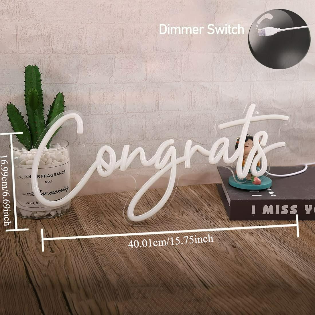 Congrats Neon Sign USB Dimmabl - Lighting Decoration For Wedding ulasan dan harga
