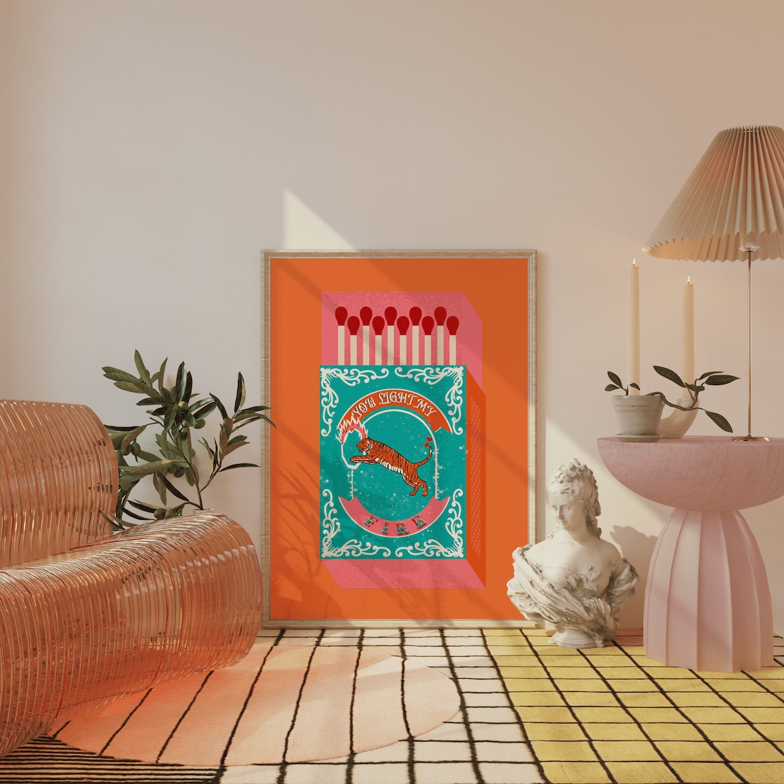 You Light My Fire Orange Match - Lighting Decor Living Room ulasan dan harga
