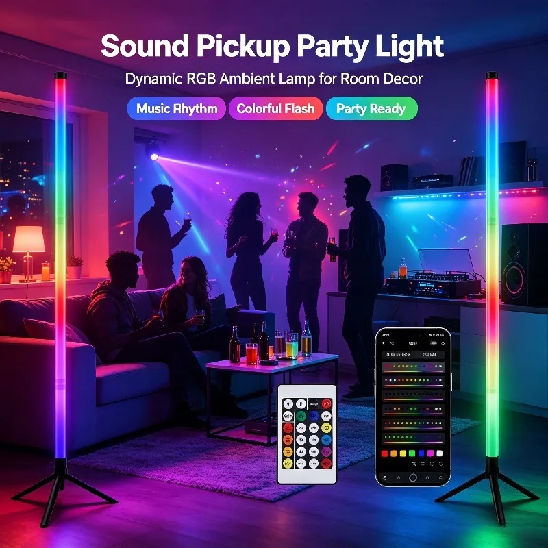 2 Pack RGB LED Corner Floor La - Lighting Decoration In Bedroom ulasan dan harga