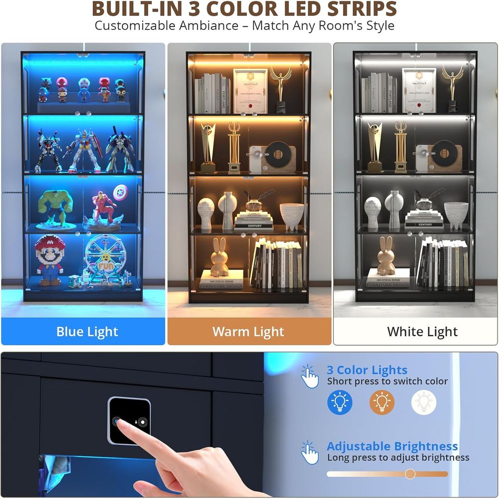 65 Glass Door Display Cabinet, - Lighting & Home Decor Studio ulasan dan harga