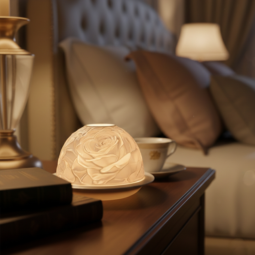 Elegant Rose Porcelain Candle  - Lighting Decor Living Room ulasan dan harga