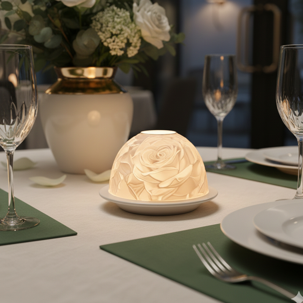Elegant Rose Porcelain Candle  - Lighting Decor Living Room ulasan dan harga