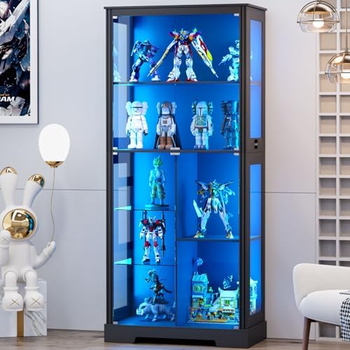 71'' Display Cabinet with 5-Ti - Lighting & Home Decor Studio ulasan dan harga
