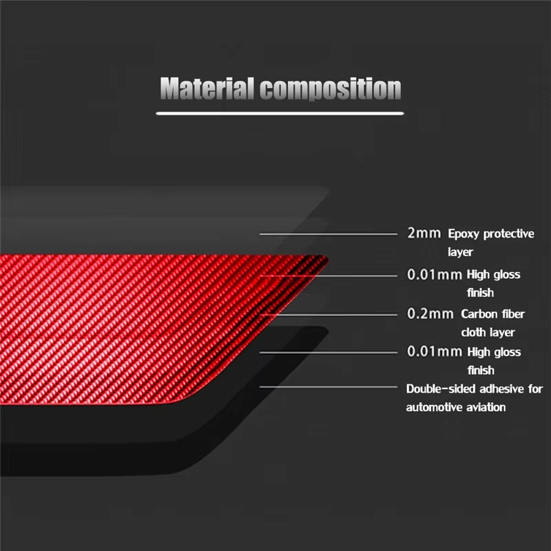 Carbon Fiber Red Stickers For  - Lighting Decor Inc ulasan dan harga