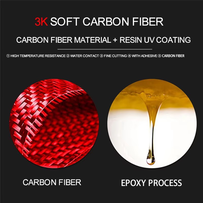 Carbon Fiber Red Stickers For  - Lighting Decor Inc ulasan dan harga