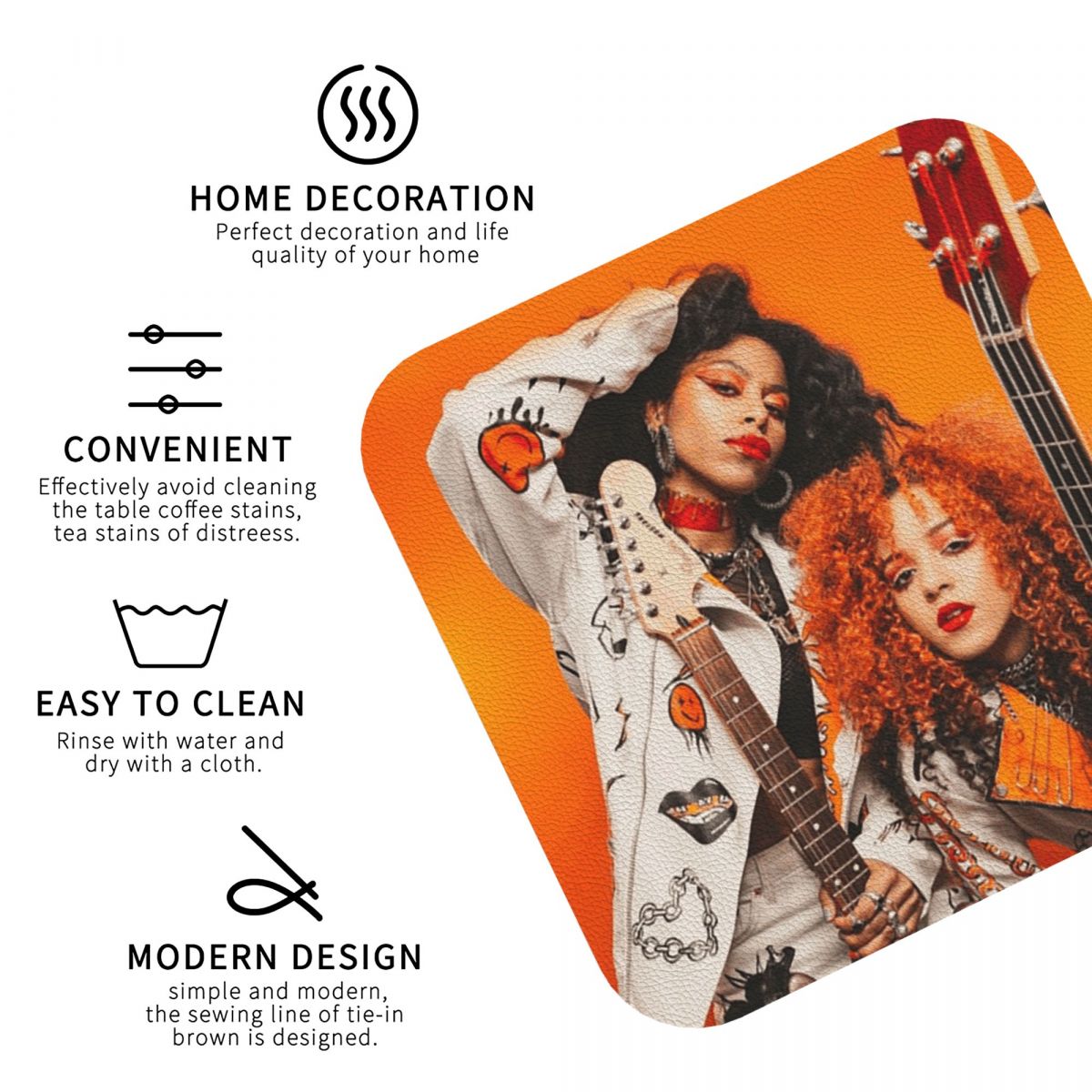 Nova Twins Coasters PVC Leathe - Nova Decor & Lighting Julestjerne ulasan dan harga