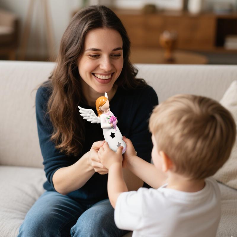 Candlestick Lamp Angel Statue  - Lighting Decor Living Room ulasan dan harga