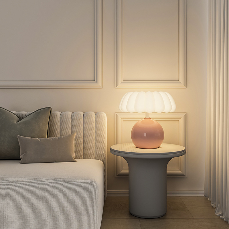 Cream Style Bedside Table Lamp - Mushroom Table Lamp ulasan dan harga