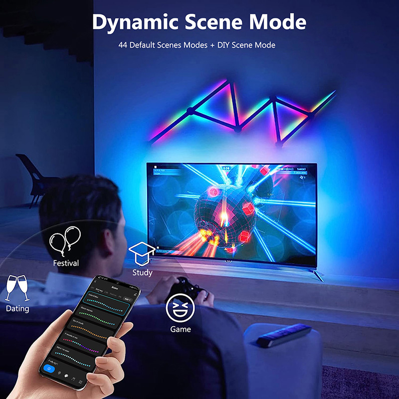 Smart RGB Wall Lamp, Bluetooth - Lighting Decoration In Bedroom ulasan dan harga
