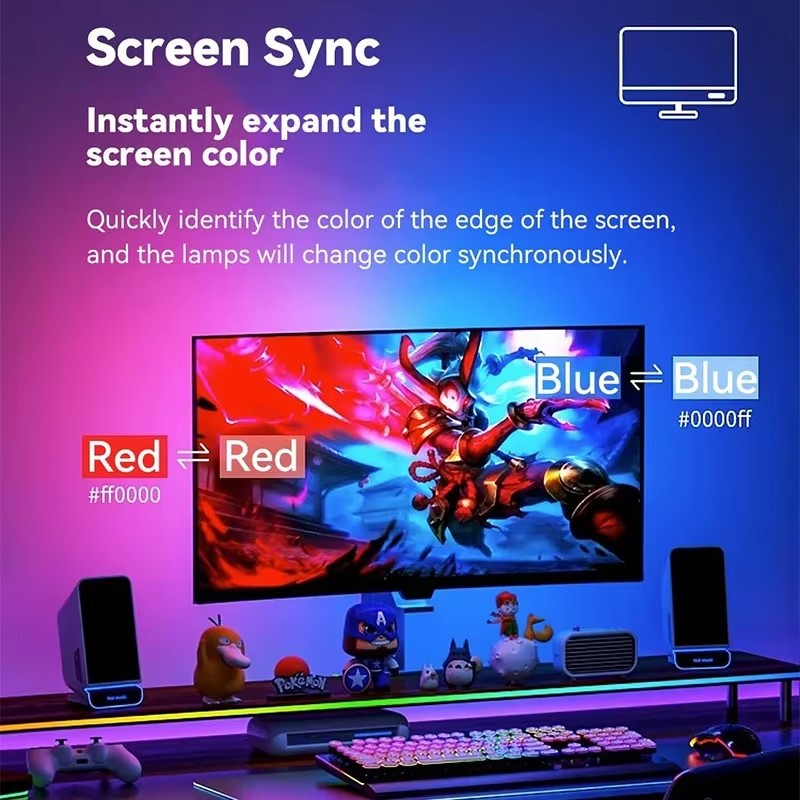 RGB Gaming Lights Strip Monito - Ambient Lighting Decor For Room ulasan dan harga