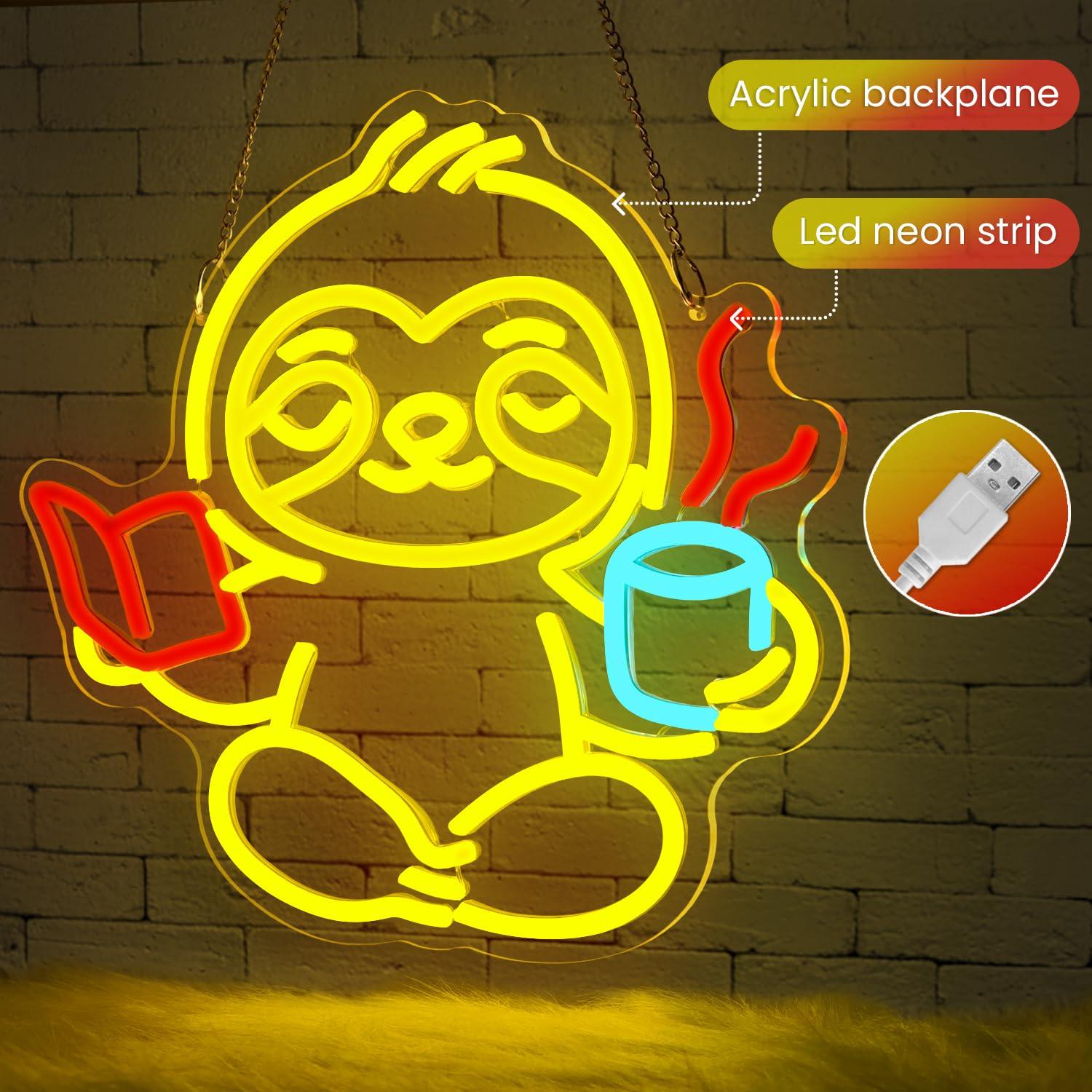 Sloth Neon Sign USB Dimmable L - Lighting Decor Living Room ulasan dan harga