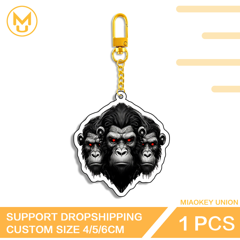 Three Chimpanzee Heads Keyring - Union Lighting & Decor Photos ulasan dan harga