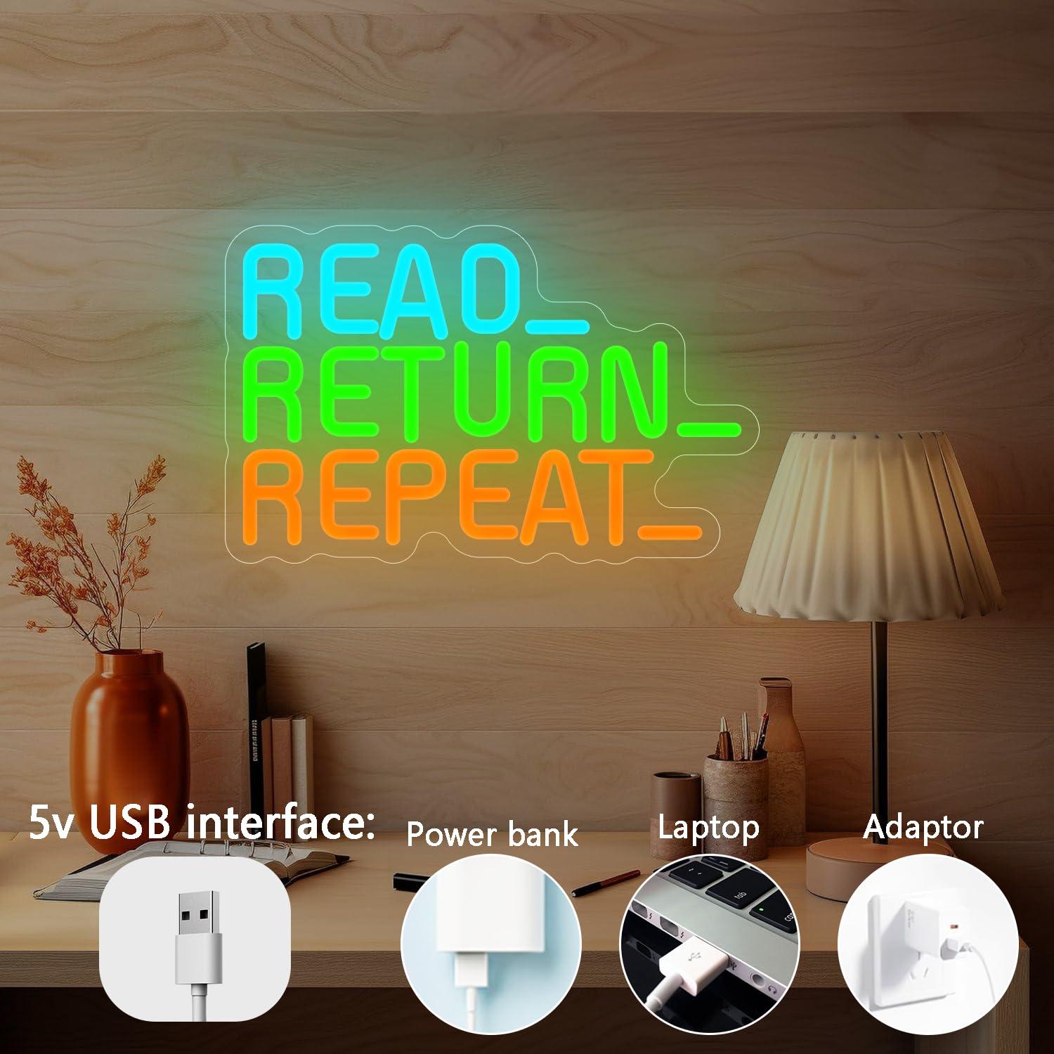 Read Return Repeat Neon Sign U - Decor Lighting Returns ulasan dan harga