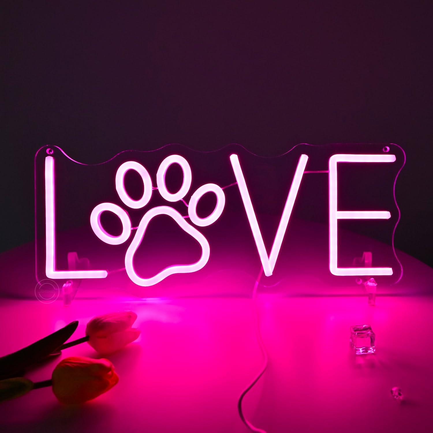 Love Paw Neon Sign USB Dimmabl - Lighting Decor Living Room ulasan dan harga