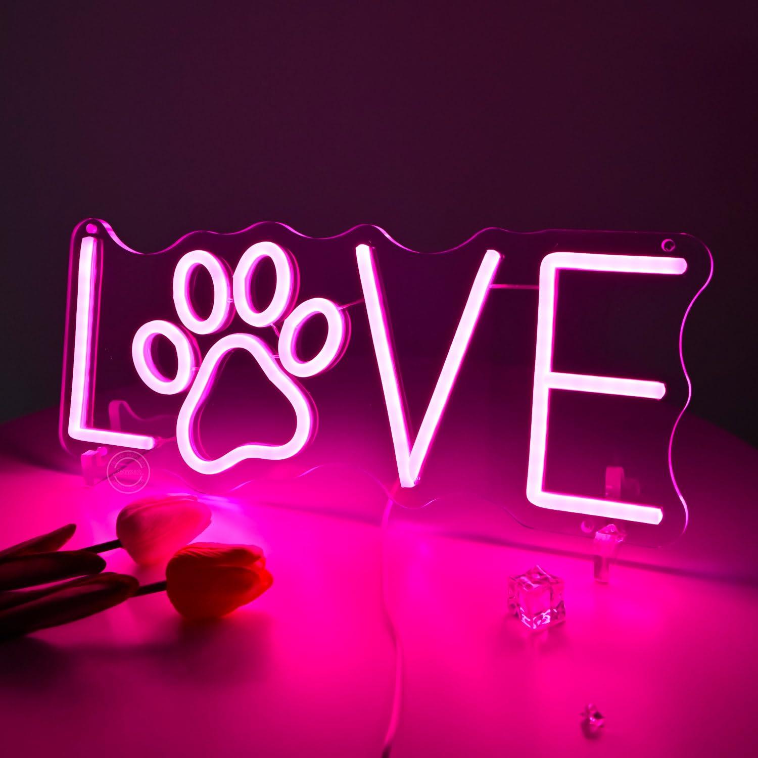 Love Paw Neon Sign USB Dimmabl - Lighting Decor Living Room ulasan dan harga