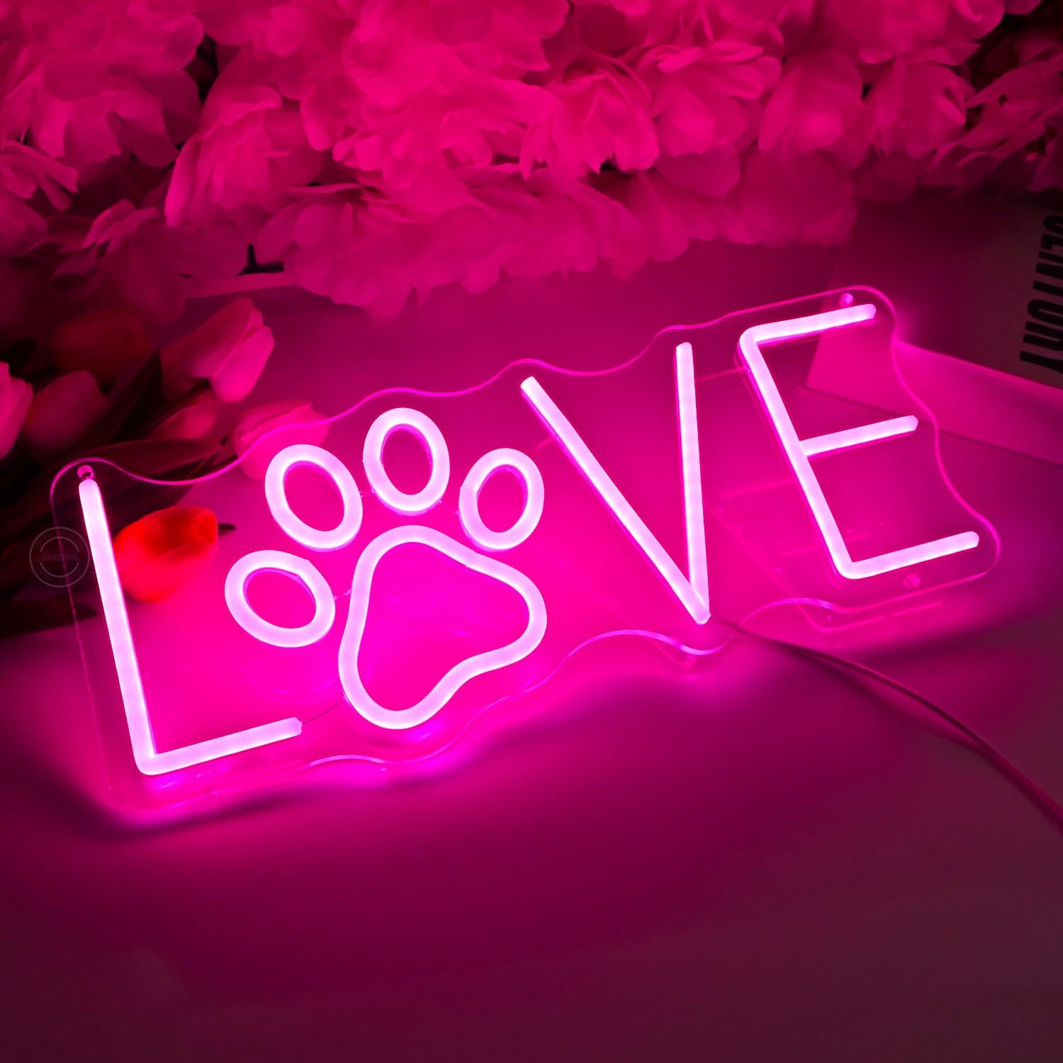 Love Paw Neon Sign USB Dimmabl - Lighting Decor Living Room ulasan dan harga