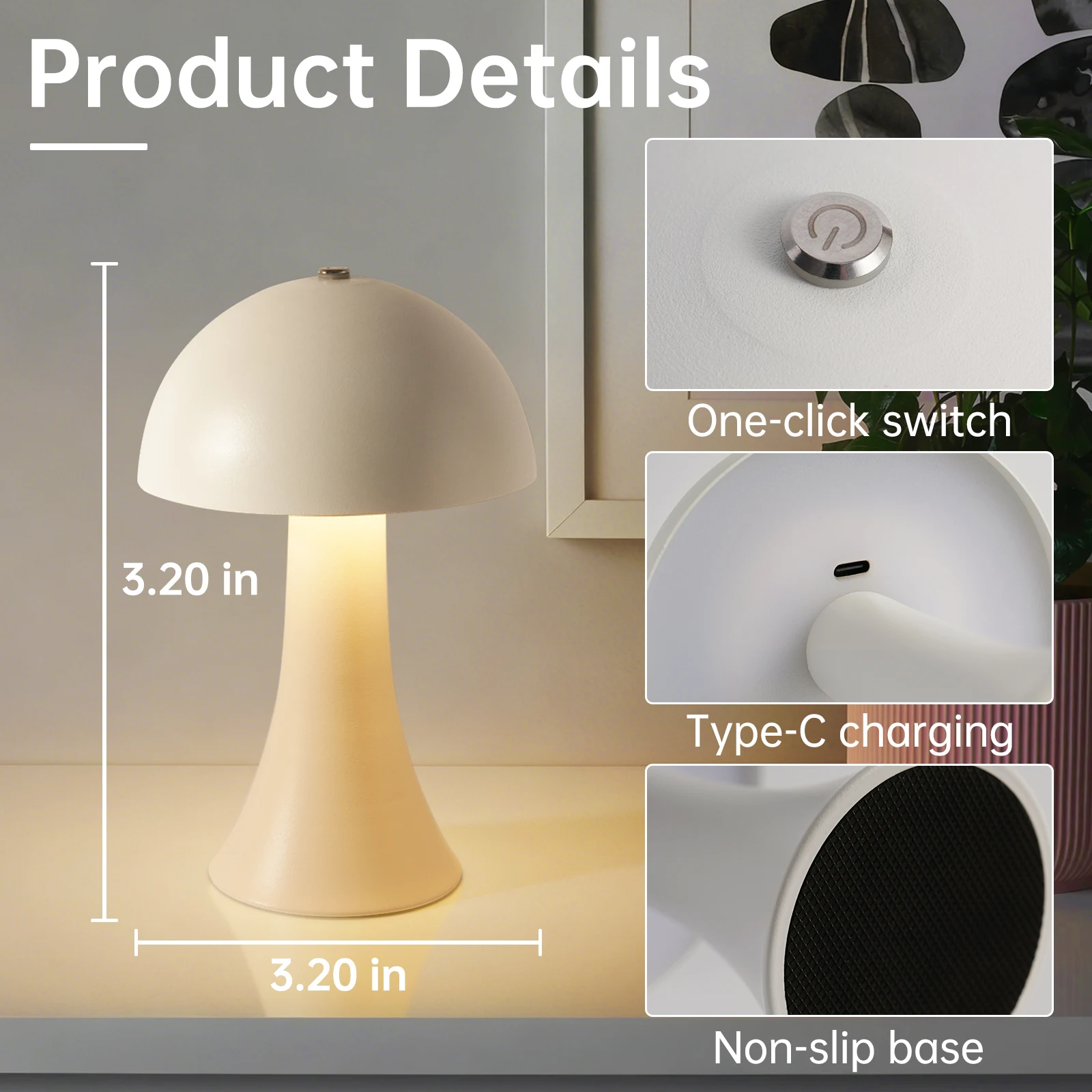 GGbingo Rechargeable New LED T - Mushroom Table Lamp ulasan dan harga