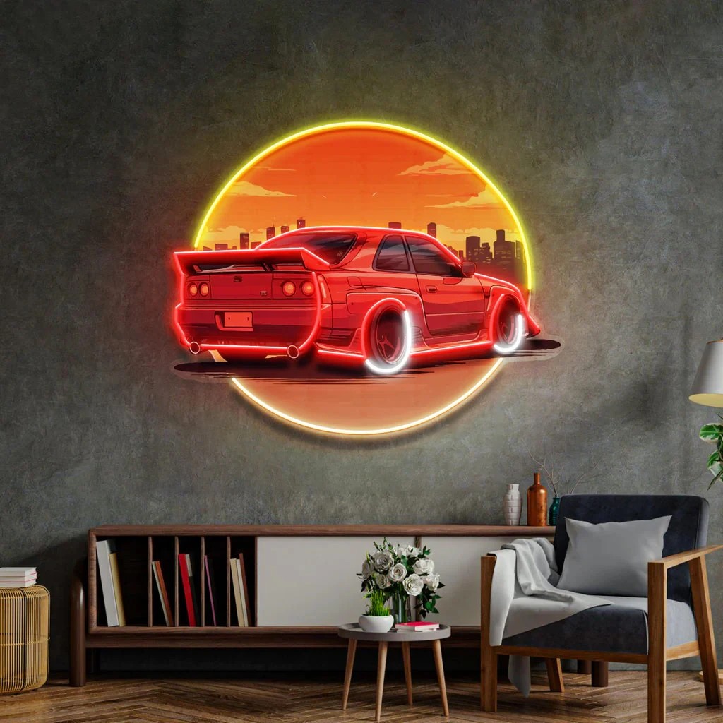 Stylish Sunset Car Neon Wall S - Bathroom Lighting Decor Ideas ulasan dan harga