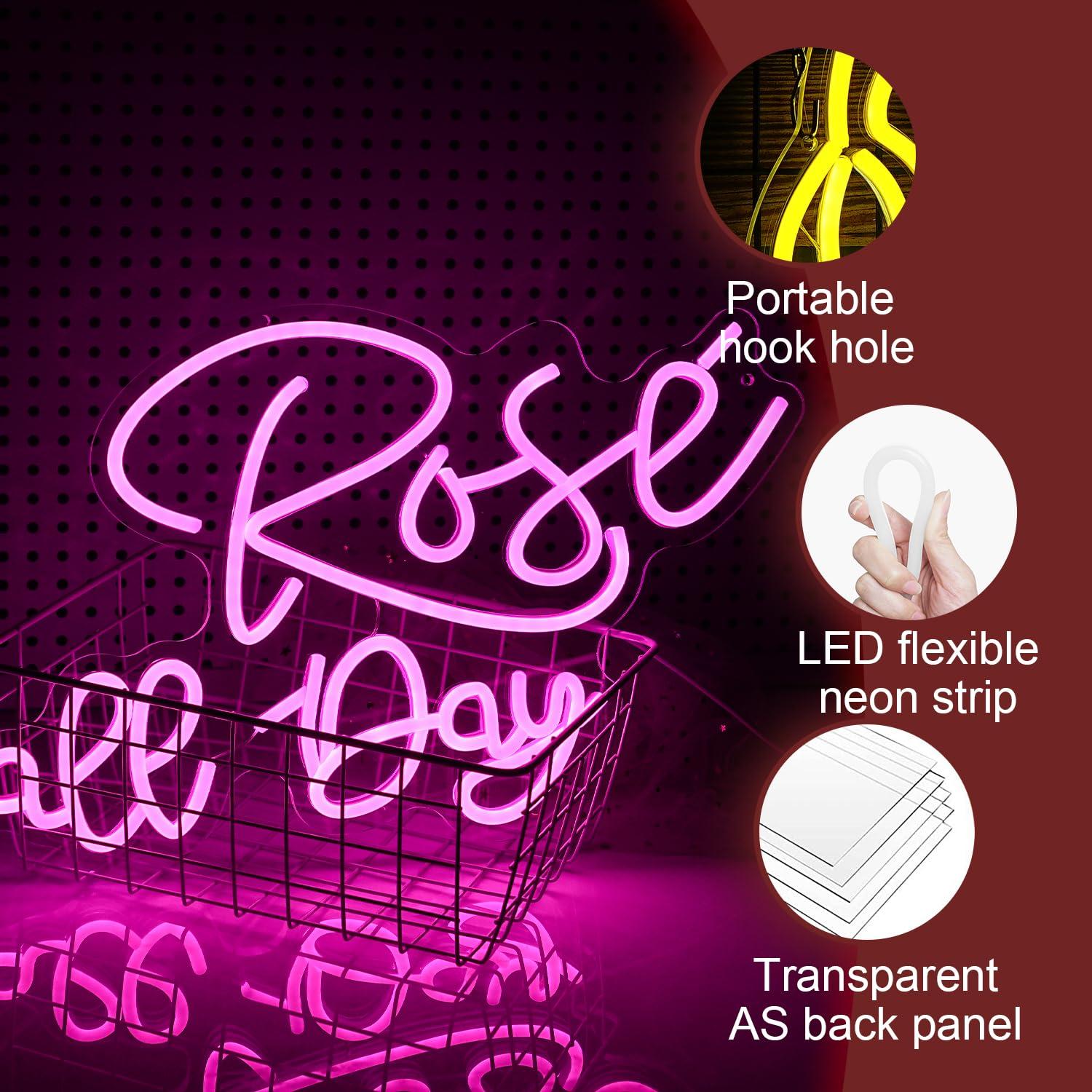 Rose All Day Neon Sign Dimmabl - Lighting Decoration For Wedding ulasan dan harga