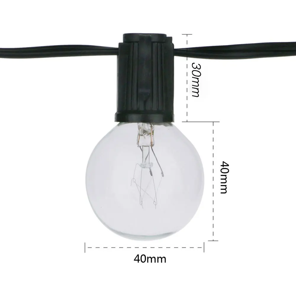 8M G40 Globe String Lights 25  - Outdoor Lighting Wedding Decor ulasan dan harga
