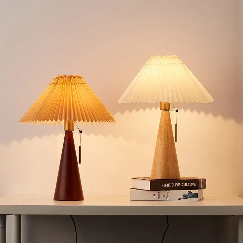 Retro Pleated Table Lamp Nordi - Lighting Decoration In Bedroom ulasan dan harga