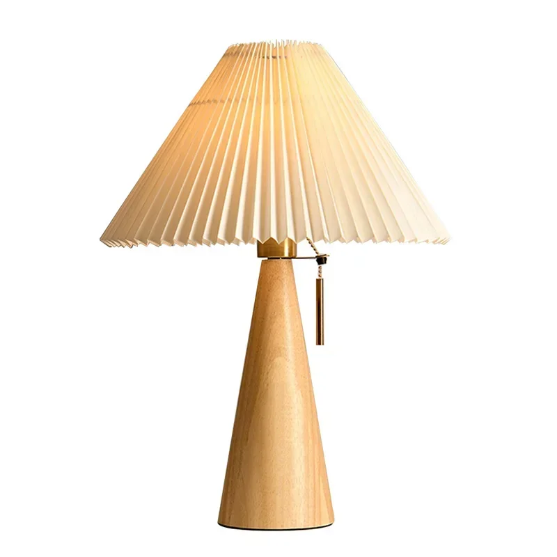 Retro Pleated Table Lamp Nordi - Lighting Decoration In Bedroom ulasan dan harga