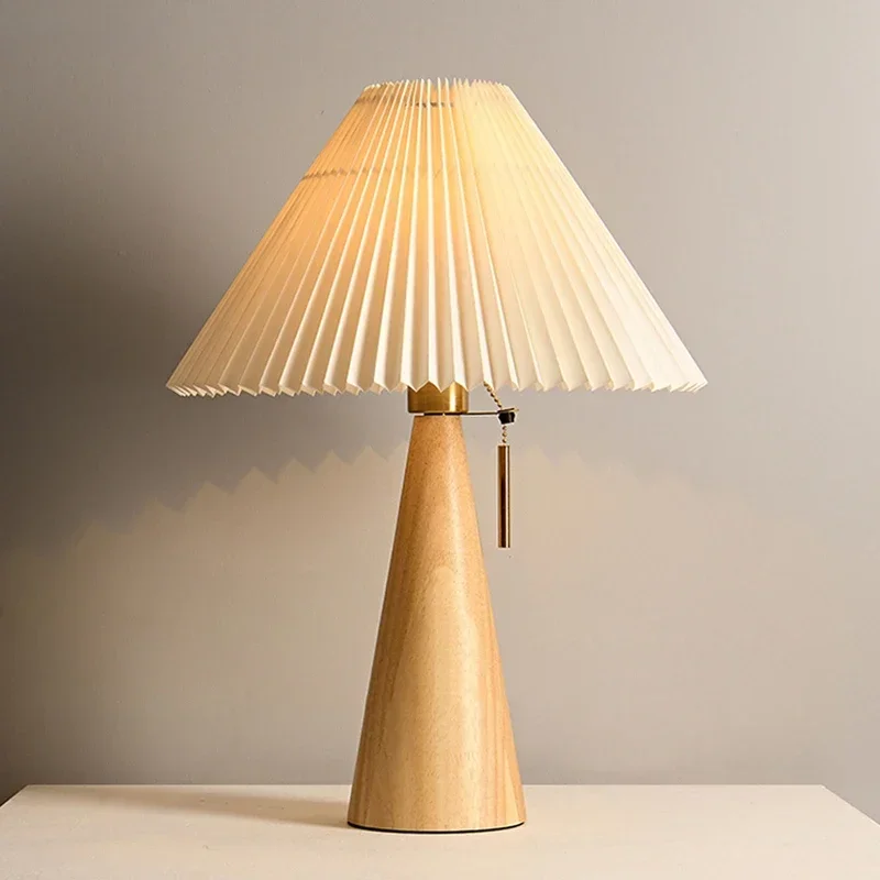 Retro Pleated Table Lamp Nordi - Lighting Decoration In Bedroom ulasan dan harga