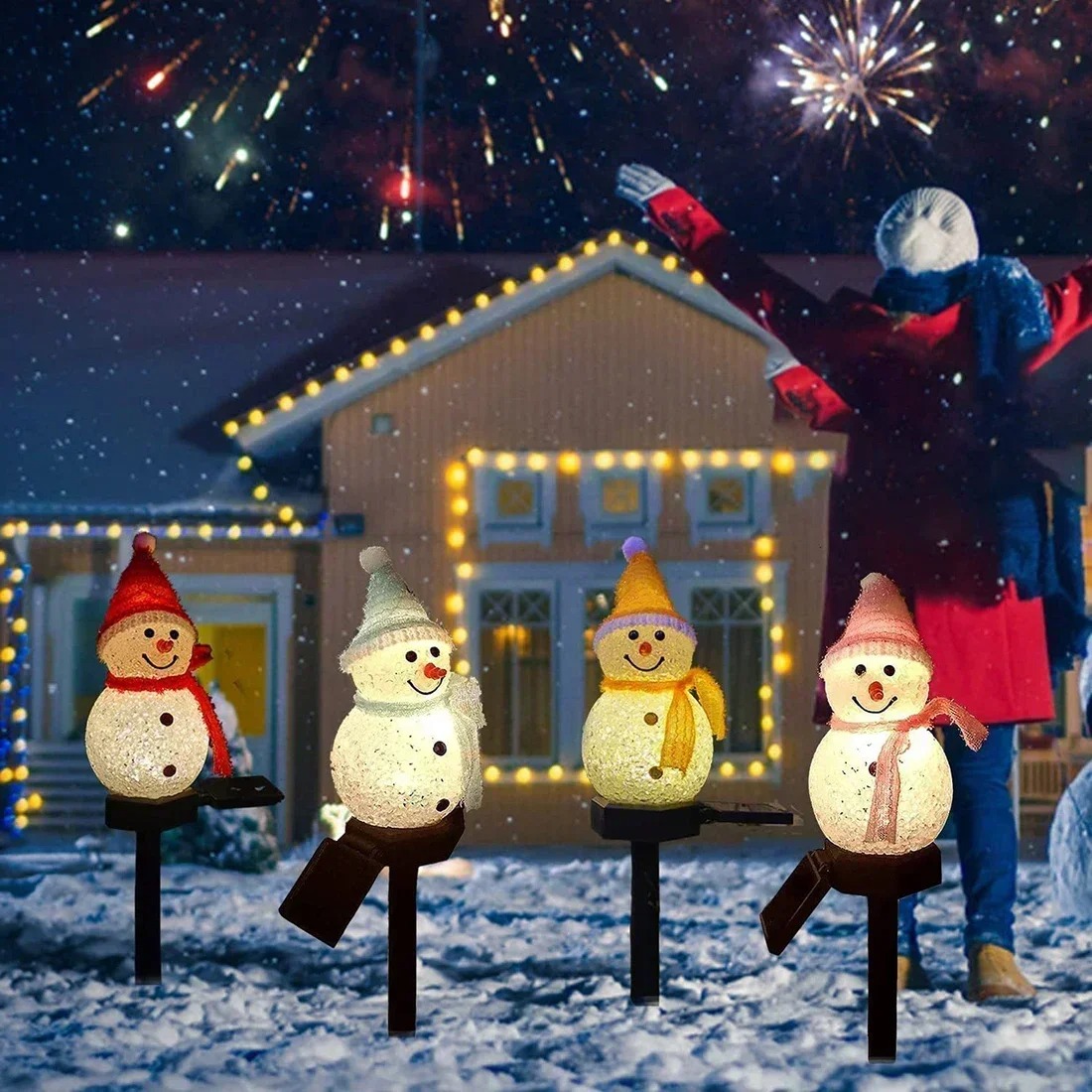 Christmas Snowman Solar Garden - Lighting Christmas Decor ulasan dan harga