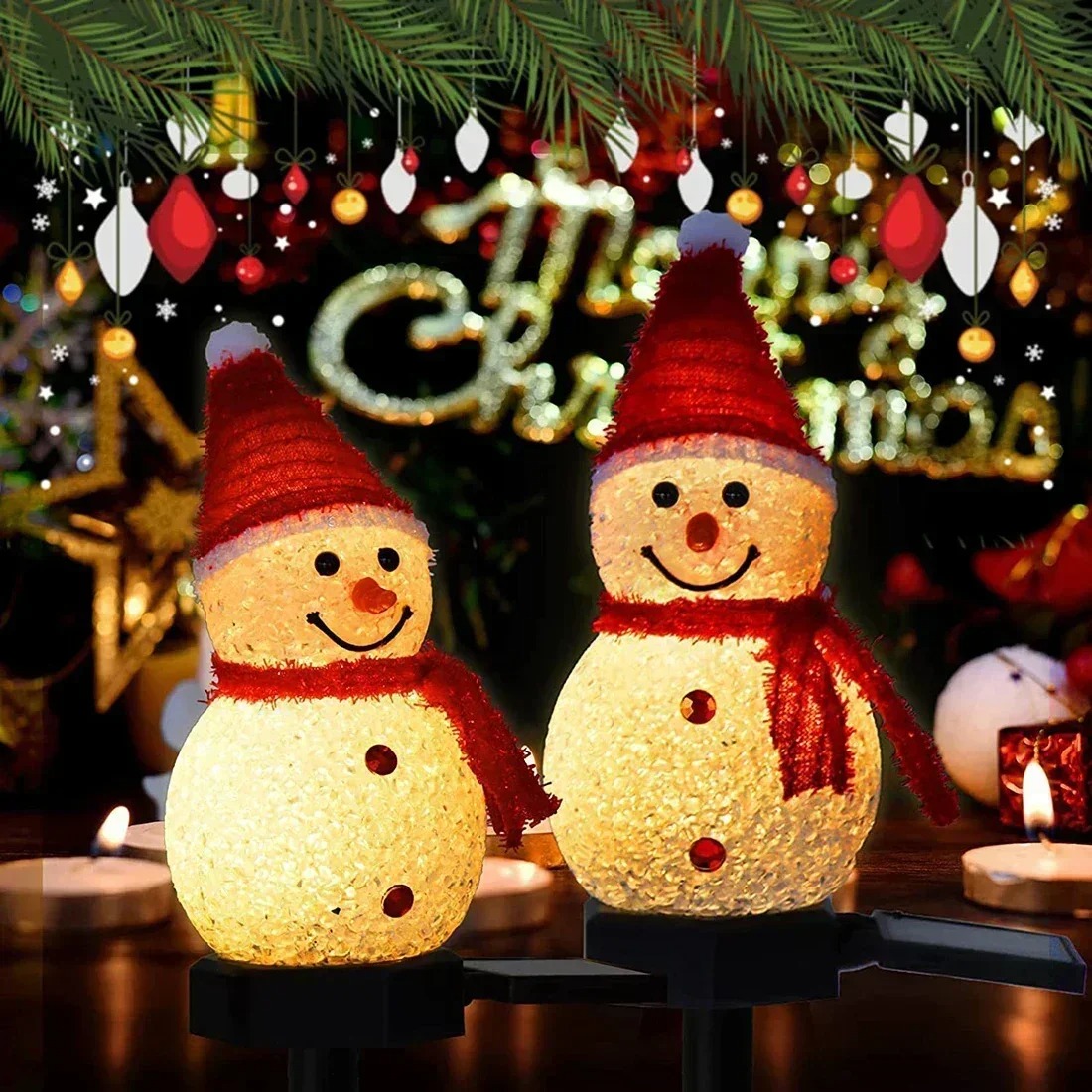 Christmas Snowman Solar Garden - Lighting Christmas Decor ulasan dan harga