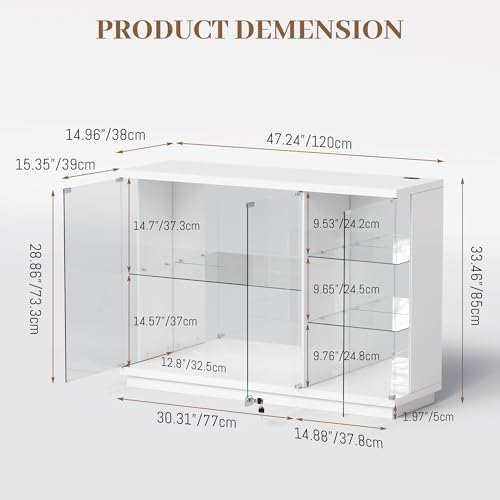 Glass Display Cabinet with Loc - Lighting & Home Decor Studio ulasan dan harga