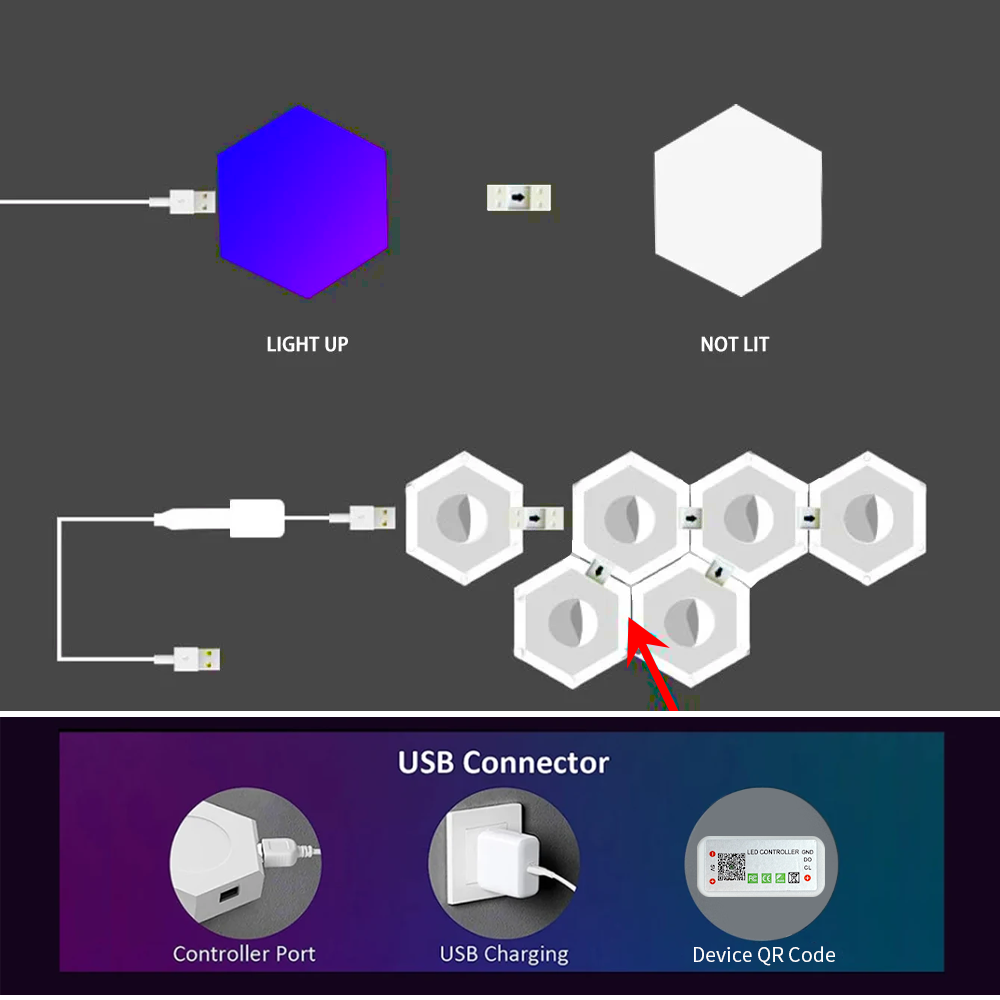 Smart RGB Hex Wall Light DIY S - Ambient Lighting Decor For Room ulasan dan harga